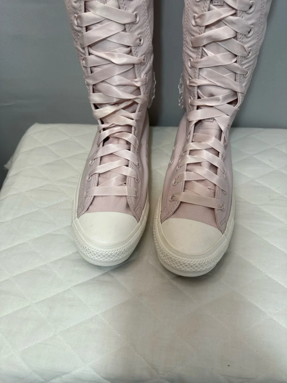 Converse CT All Star XX Hi Top Sneakers Light Pink A11157C Size 10 New Lace Zip - Picture 11 of 11